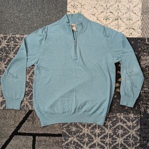 Men's Teal Quarter-Zip Sweater